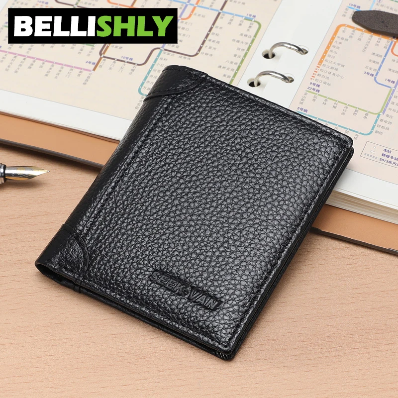 Bellishly мужской тонкий короткий модный кошелек в полоску galuchat Винтажный шик notecase