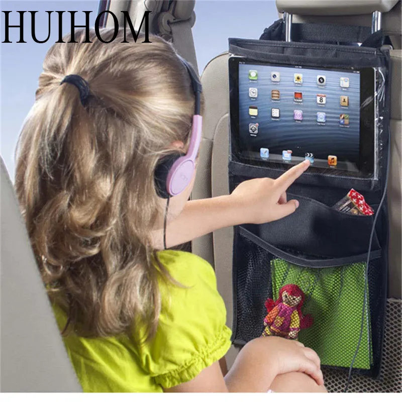 Huihom Car Seat Back iPad Tablet Toy Snack Storage Bag For Kids Car Organizer Automobile Interior Stowing Tidying Accessories
