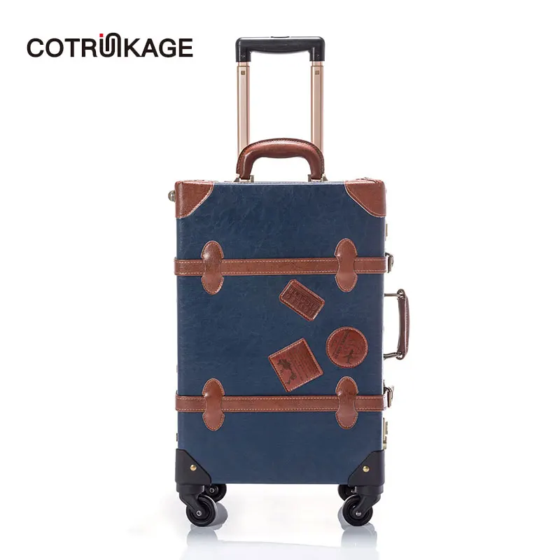 COTRUNKAGE 20 &quot 26&quot TSA Lock ретро PU кожаный винтажный Жесткий чемодан мужской на