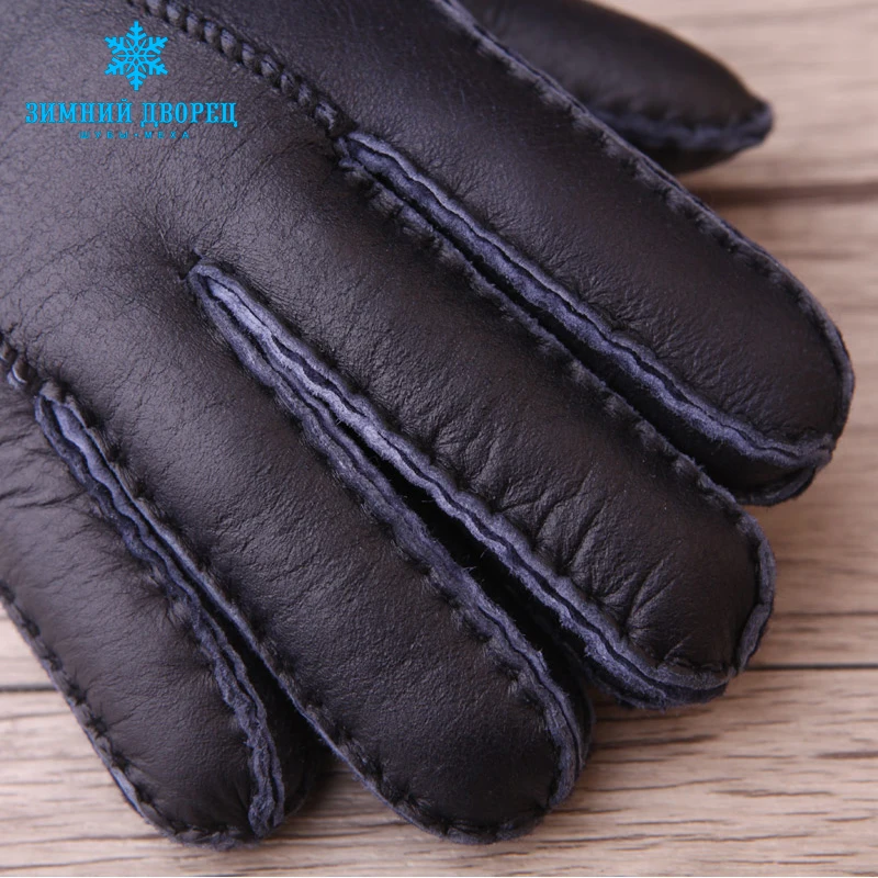 горячаяmenleatherперчаткиfashionfurwinterтеплые шерстяные перчатки