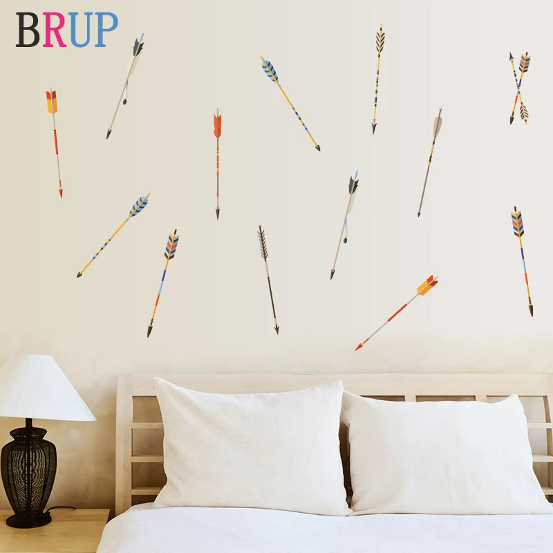 127*75 см красочные наклейки со стрелками на стену домашний декор гостиная