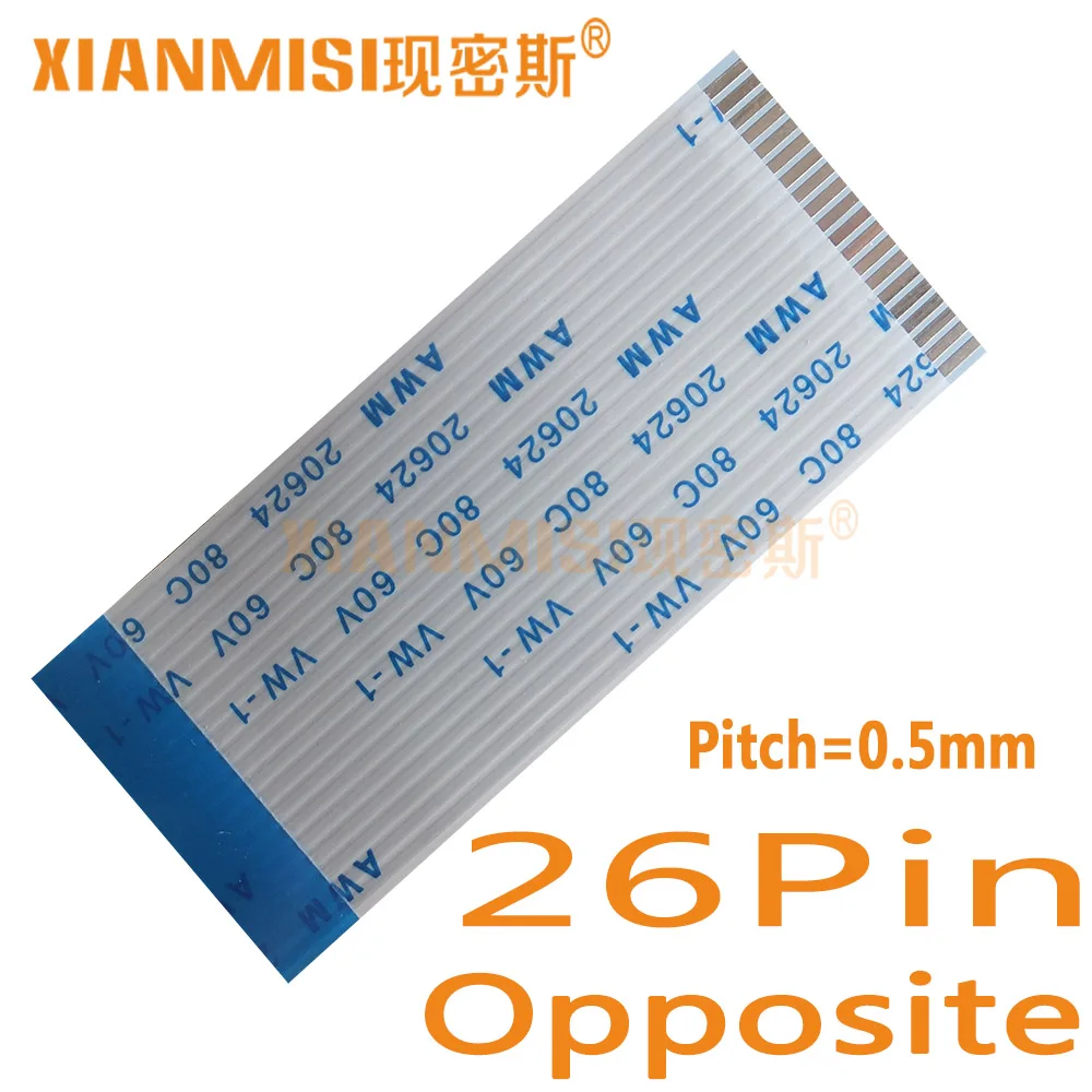 

26Pin Flexible Flat Cable FFC Opposite Side 0.5mm Pitch AWM 20624 80C 60V Length 5cm 8cm 10cm 15cm 20cm 25cm 30cm 35cm 5PCS