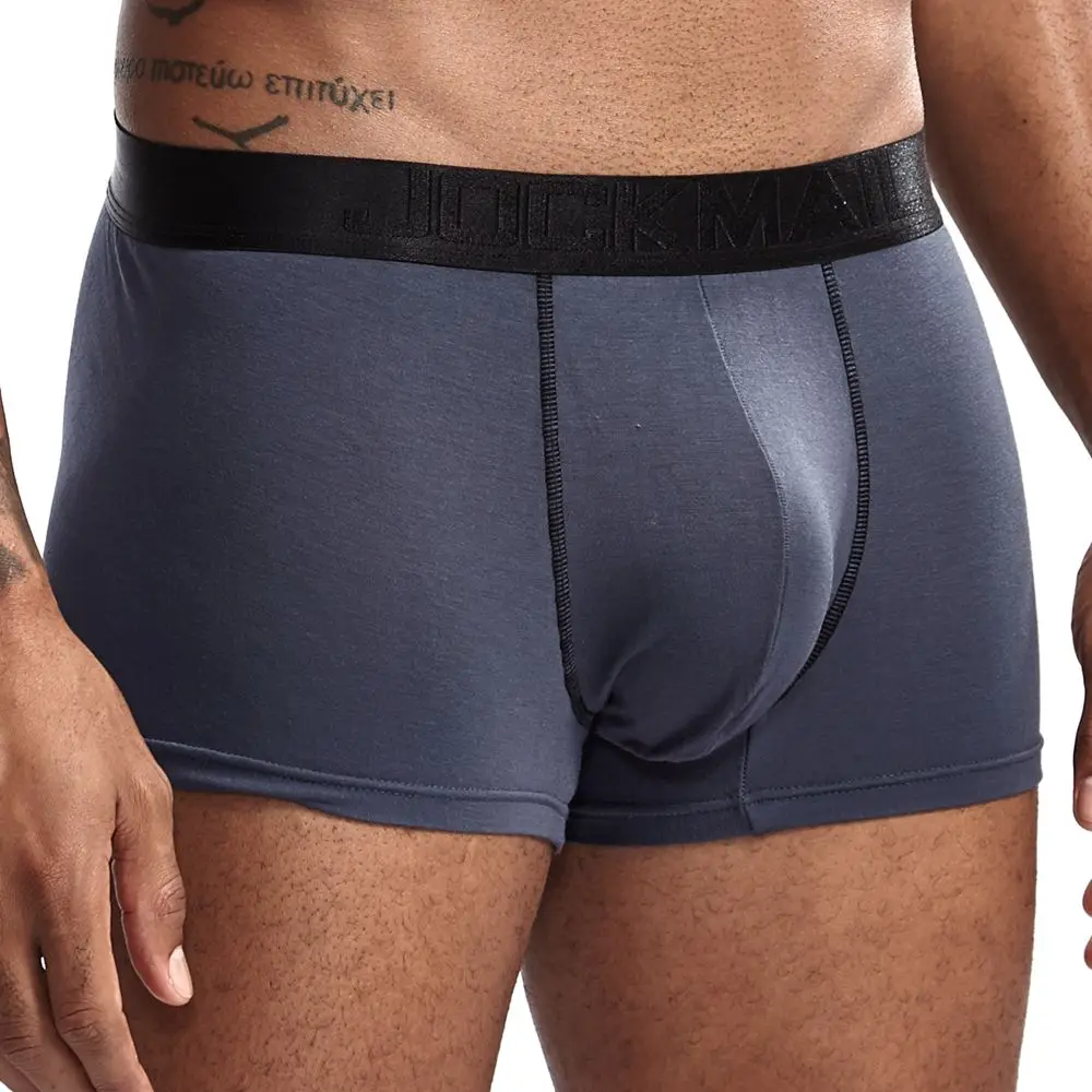 Темно-серый JOCKMAIL мужское модальное мягкое Мужское нижнее белье боксерские шорты Мошонка уход капсула функция здоровья молодежи Сеульское Выпуклое разделение боксер - Цвет: Темно-серый