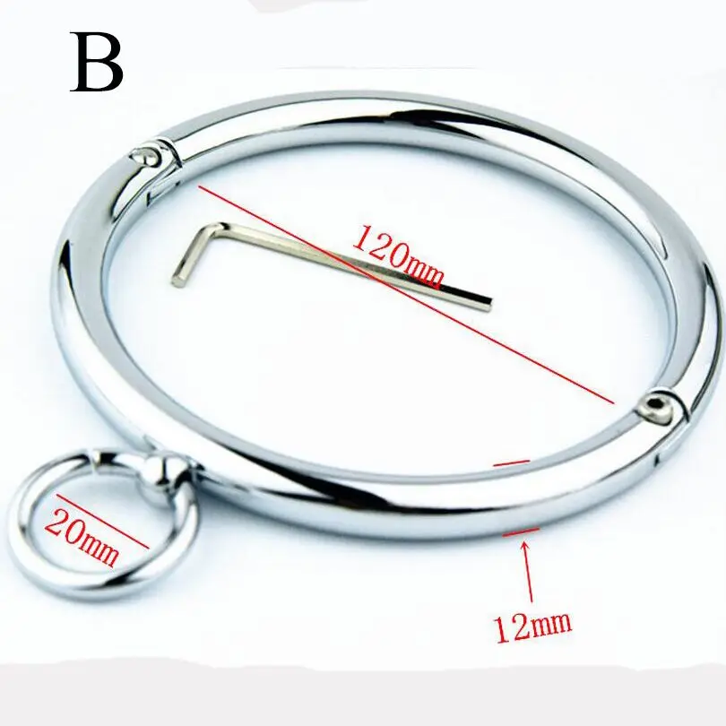 Взрослые игры воротник из нержавеющей стали шеи кольцо раб БДСМ металлические