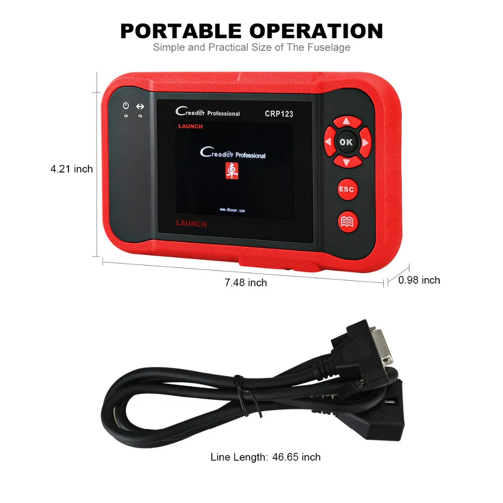 Запуск Профессиональный Creader CRP123 OBD2 считыватель кодов сканирующий инструмент 3 5