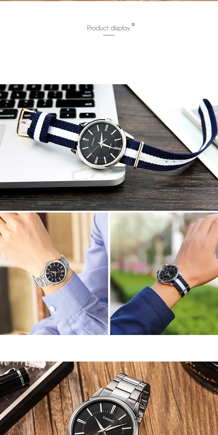 CASIO Часы мужские повседневные водонепроницаемые люксовый бренд Дата наручные часы relogio masculino MTP-1303D