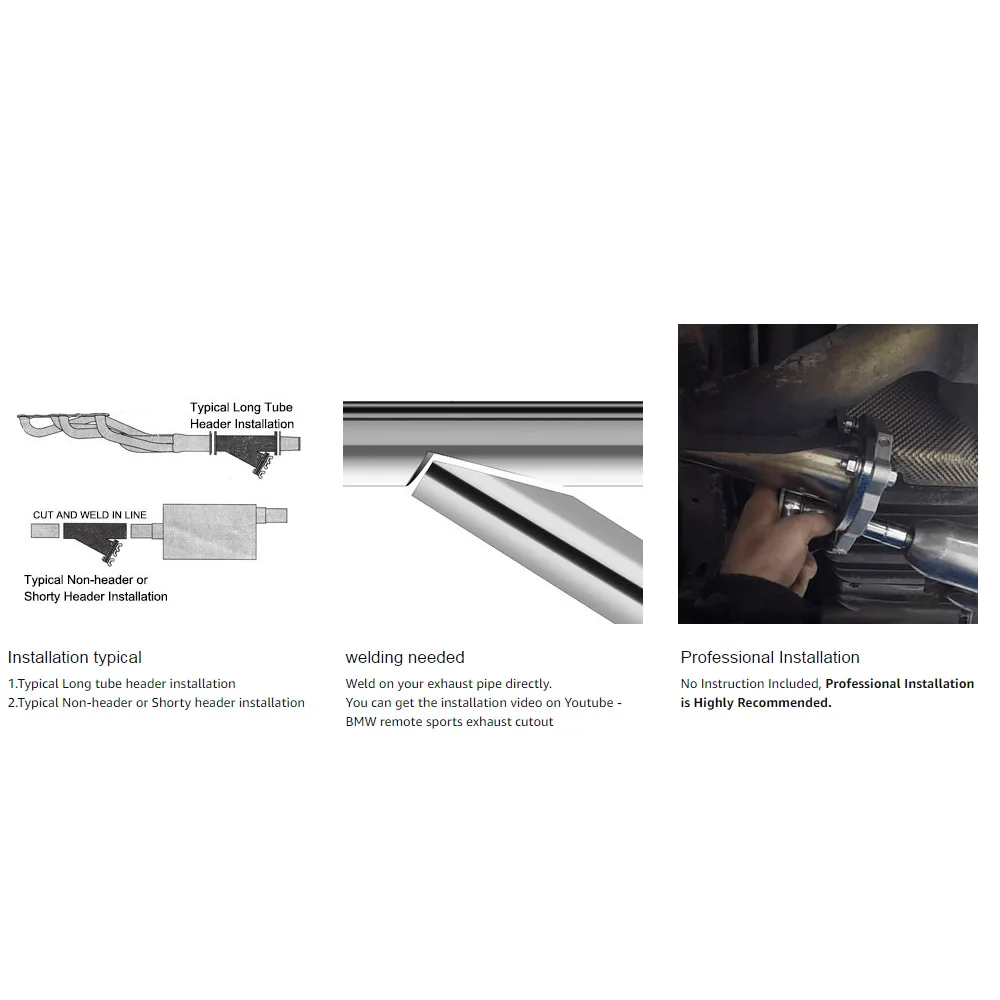 evil energy-3 Inch Electric Stainless Exhaust Cutout Catback Downpipe With Remote Control Cut Out Pipe Escape Muffler | Автомобили и