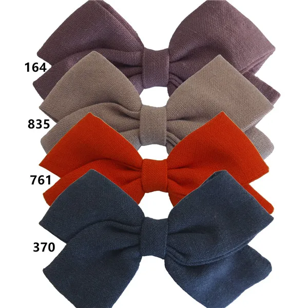 Solid color Set 3 4 предмета в комплекте, красивые хлопковые ткани лук заколки для маленьких девочек модная одежда для волос заколки-бантики для волос заколки для волос Hairbow заколки для волос аксессуары для волос - Цвет: Solid color Set 3