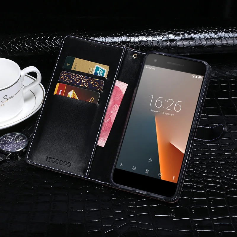 Чехол для Vodafone Смарт V8 чехол Крокодил зерна флип кожаный крышка Бизнес телефона |