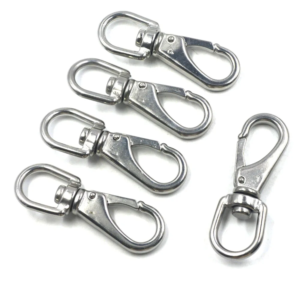 

5Pcs Silver 304 Stainless Steel Multi-use Boat Swivel Eye Snap Hook, Size 1#