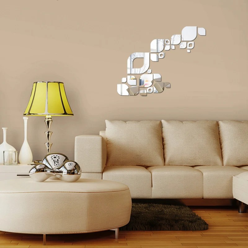 Акция Новые зеркальные Акриловые Настенные Стикеры для детской комнаты 3d