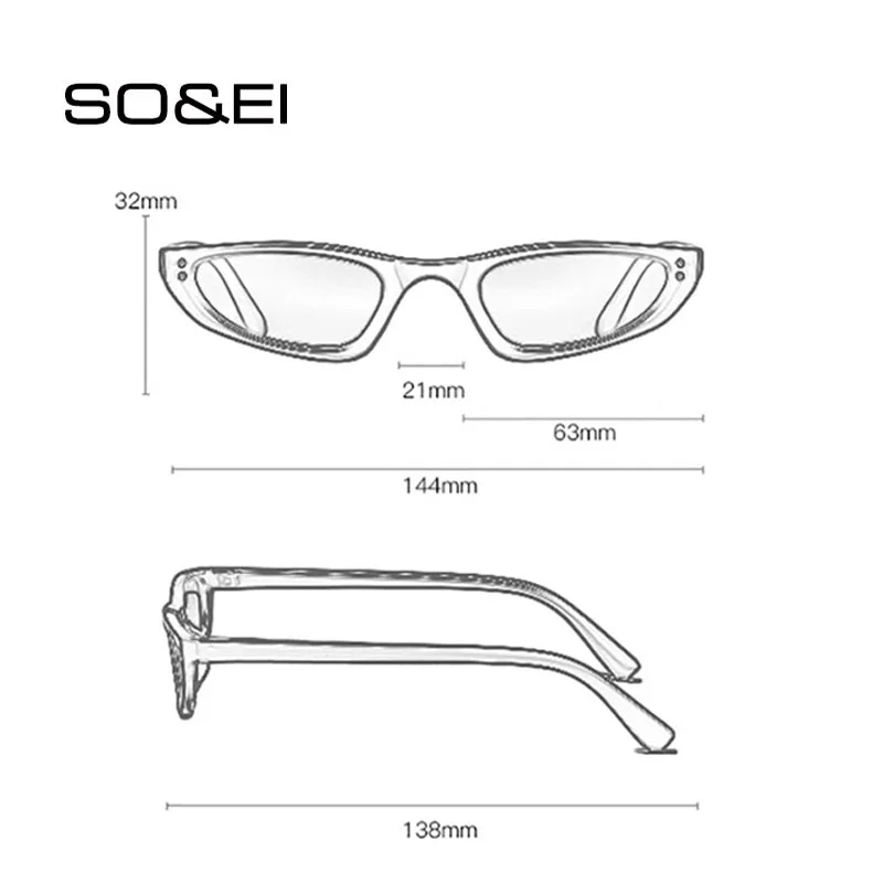 Модные женские солнцезащитные очки SO &amp EI кошачий глаз с декоративными