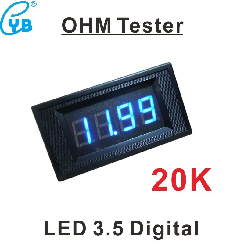 Цифровой измеритель сопротивления светодиодный Омметр 3 1/2 20K импедансный