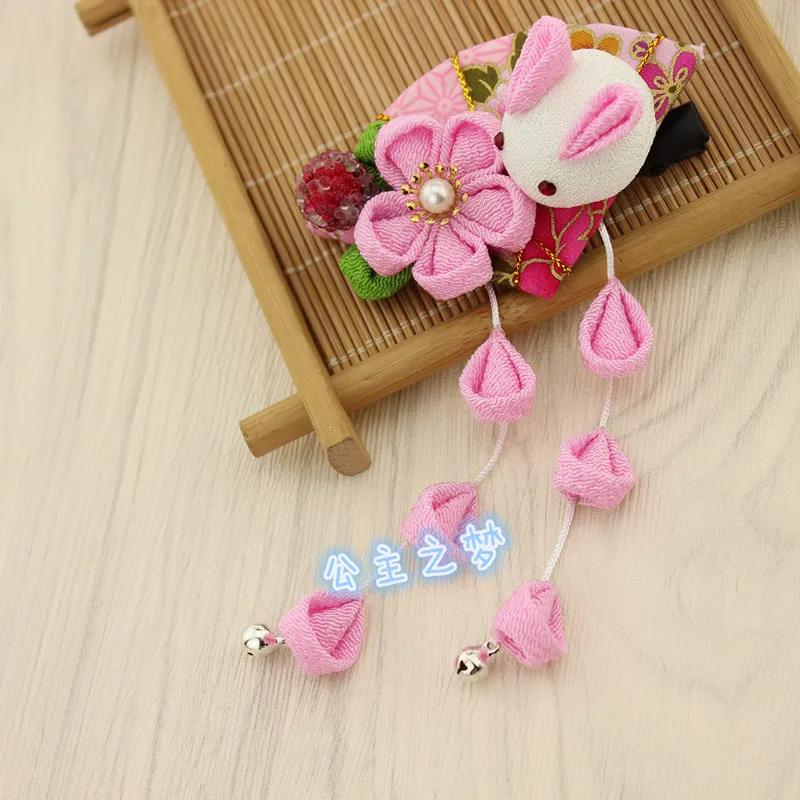Традиционная японская кисточка Kanzashi для девочек в форме веера красивый розовый