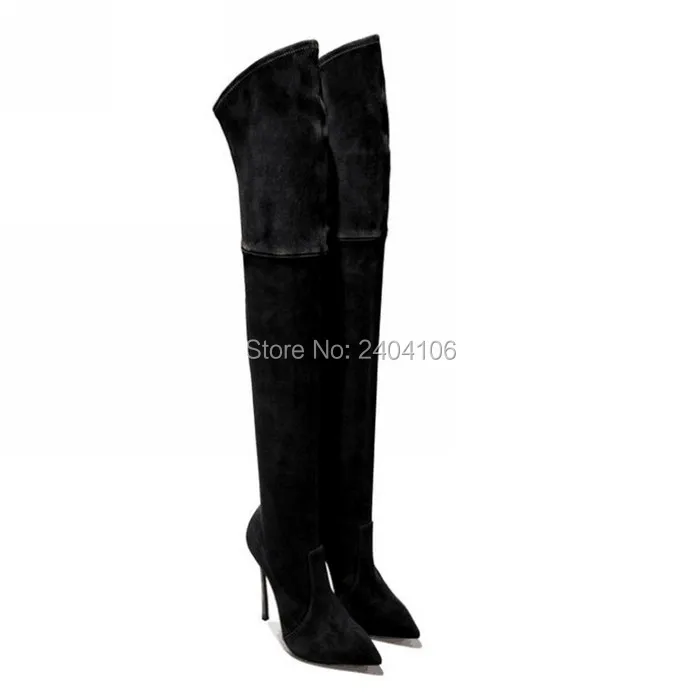Botas Mujer; коллекция года; сезон осень; модные длинные растягивающиеся сапоги; Сапоги выше колена на шпильке; высокие женские сапоги до бедра на высоком каблуке