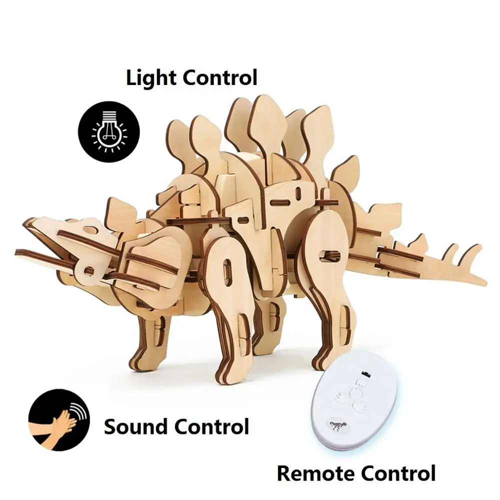Robotime DIY дистанционное/Звуковое управление динозавр прогулочный ревущий