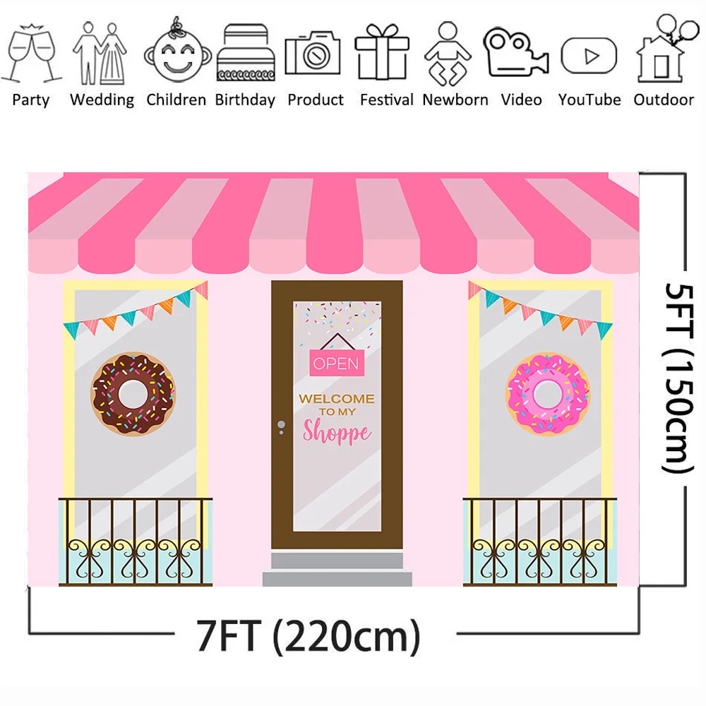 MOCSICKADonut Shoppe фон пончик торт стол День Рождения фотография для вечеринки Baby Shower