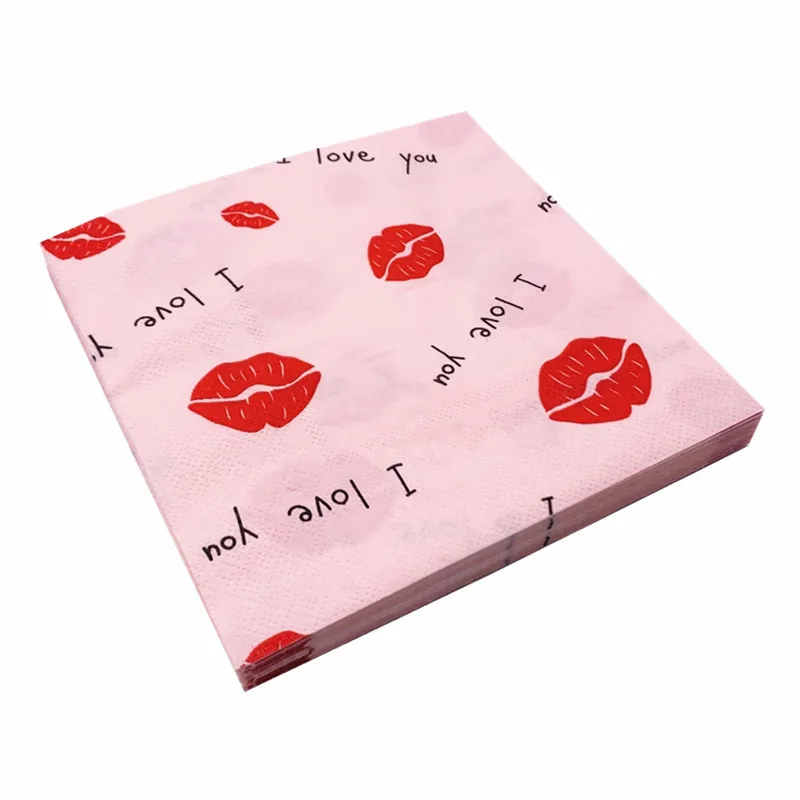 20 шт. салфетка Kiss Me украшения для дня рождения взрослых красные губы одноразовое