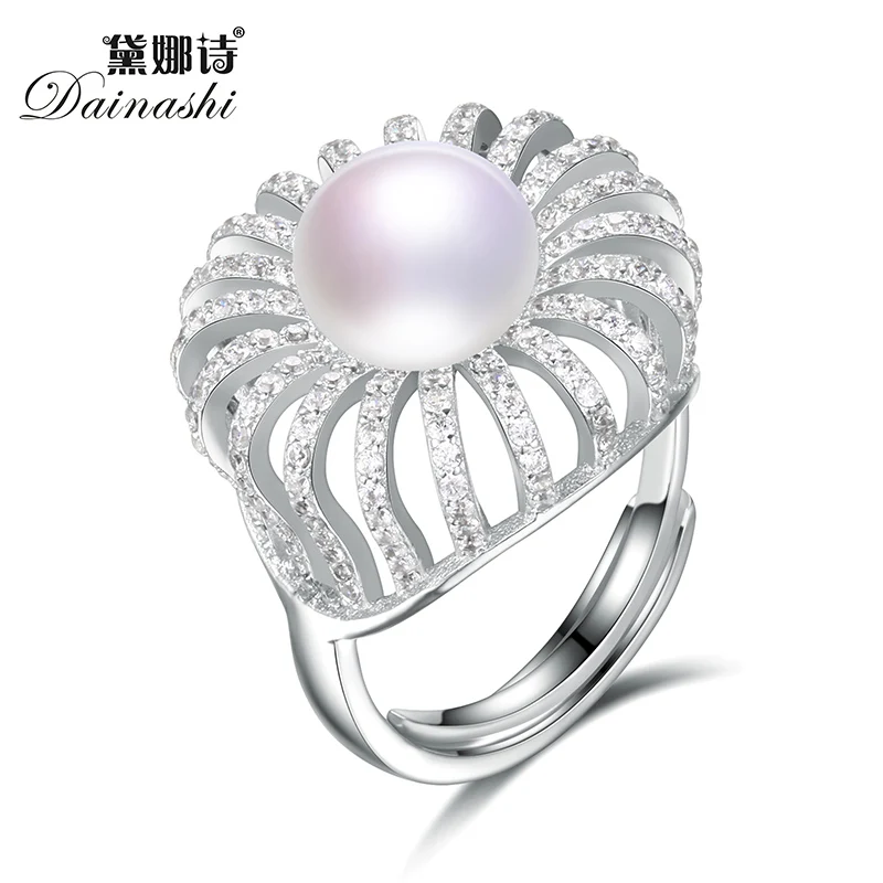 Женское кольцо Dainashi Elegent из 100% натурального жемчуга для свадьбы набор с жемчугом