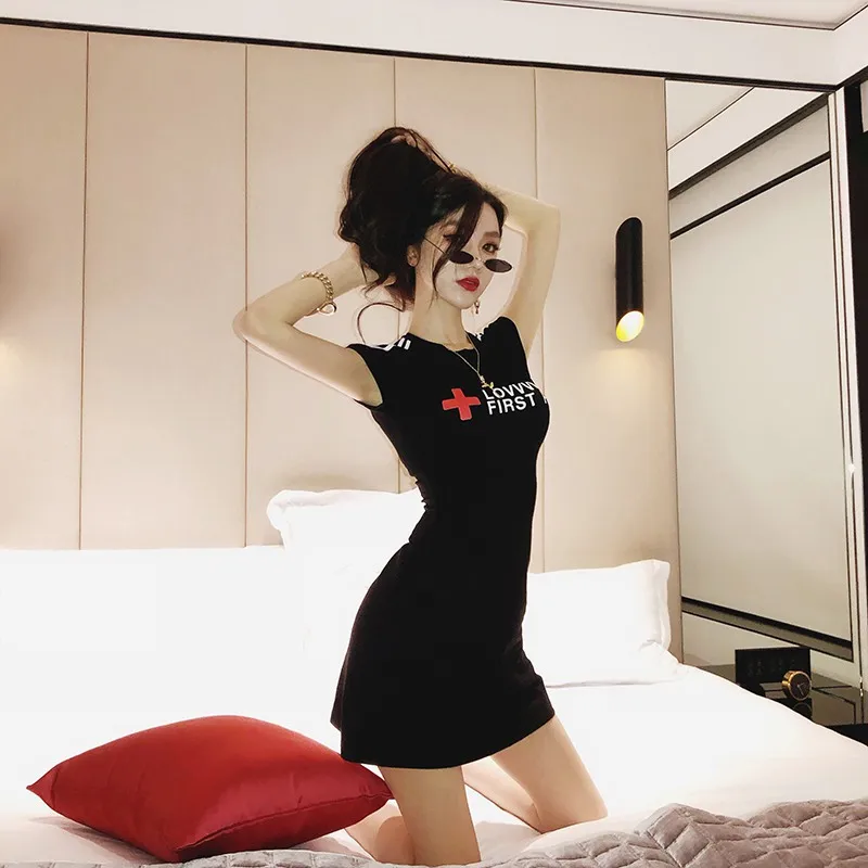 Женское платье с коротким рукавом повседневное мини круглым вырезом лето