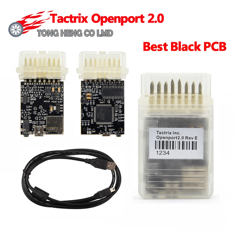 Лучший черный чип Tactrix Openport 2 0 + ECUFLASH инструмент для диагностики кабеля с полным
