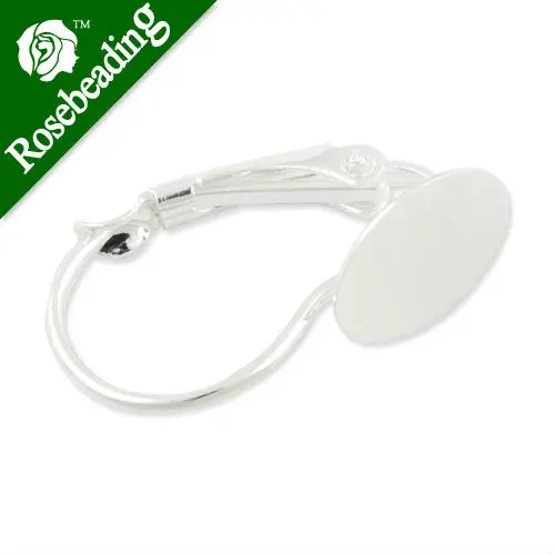 

Silver plated French Lever Back with a 10mm blank Pad;earring bezels,earring blank,sold 50pcs per pkg