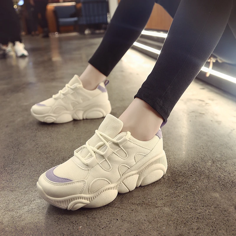 Women Sneakers 2018 New Couple Shoes Breathable Lightweight Female White Casual Tenis Feminino E457 | Обувь