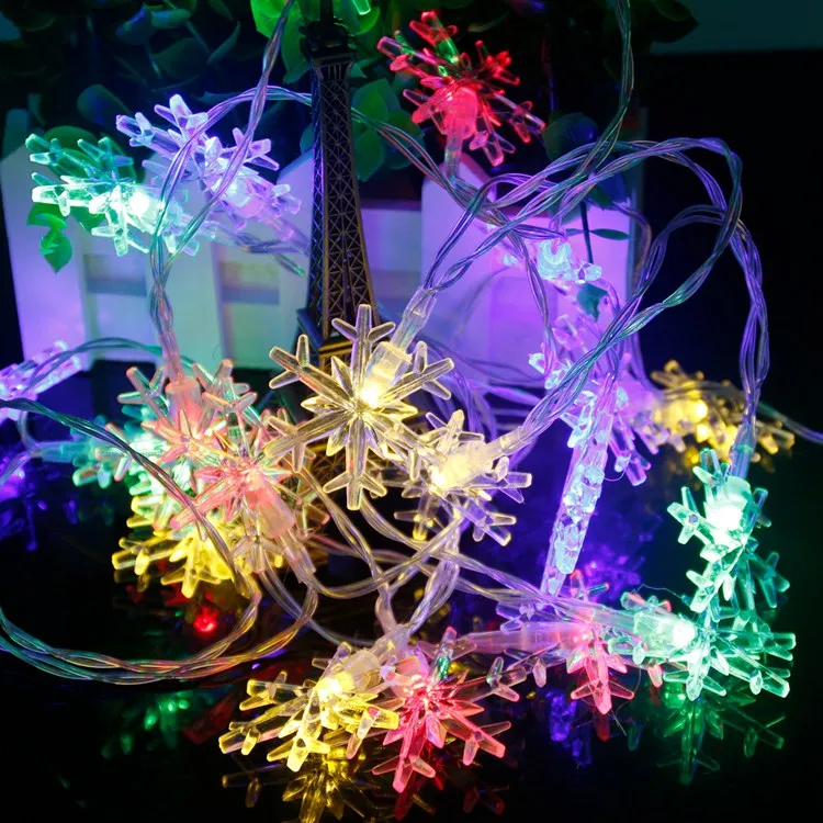 FENGRISE 3 м 20LED светильник-гирлянда со снежинками на батарейках романтический свадебный Декор Рождественская елка украшения Новогодние украшения