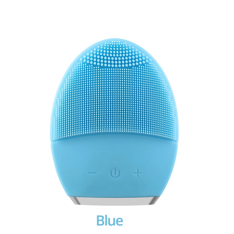 Blue Sonic электрическое Силиконовое очищающее средство для лица, Очищающая щетка для лица с двойной щетиной, водостойкое средство для удаления черных головок, очищающая поры - Цвет: Blue