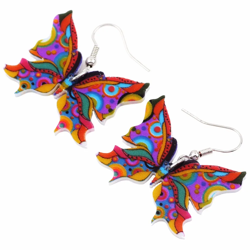 WEVENI модные большие длинные новые акриловые висячие серьги в виде насекомых и