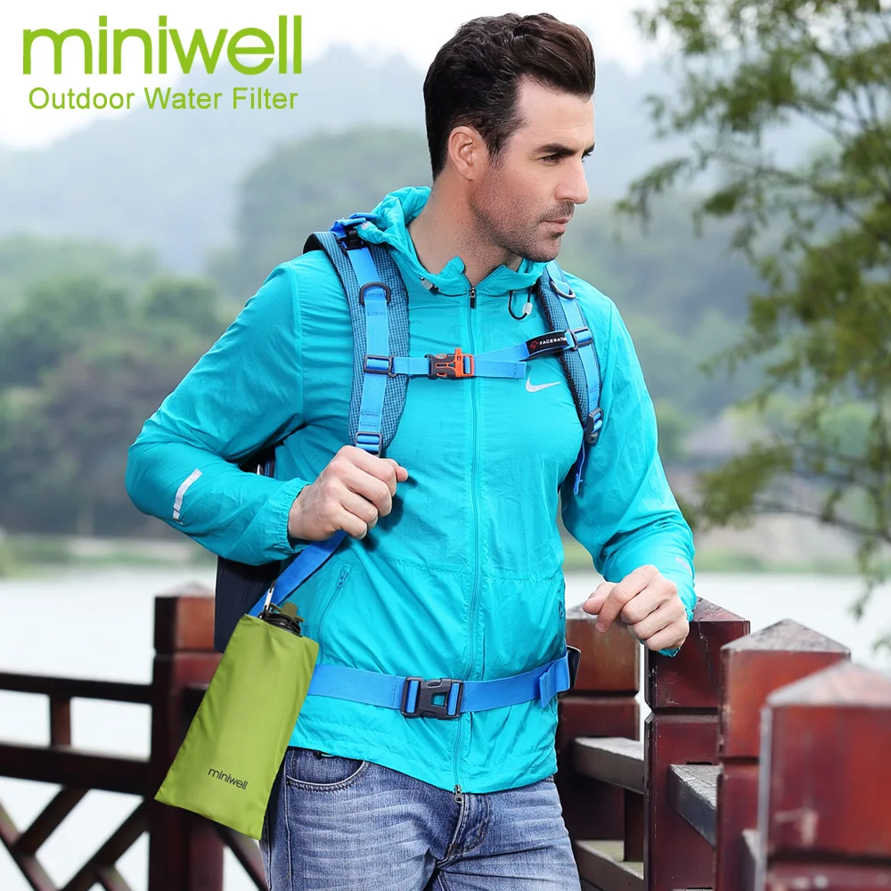 Miniwell открытый кемпинг и туризм портативный фильтр для воды с мешком фильтрованная вода