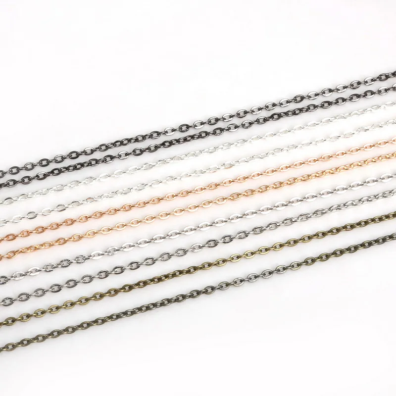 Цепочка для ожерелья 5 м/лот с родиевым/серебряным/золотым/бронзовым покрытием