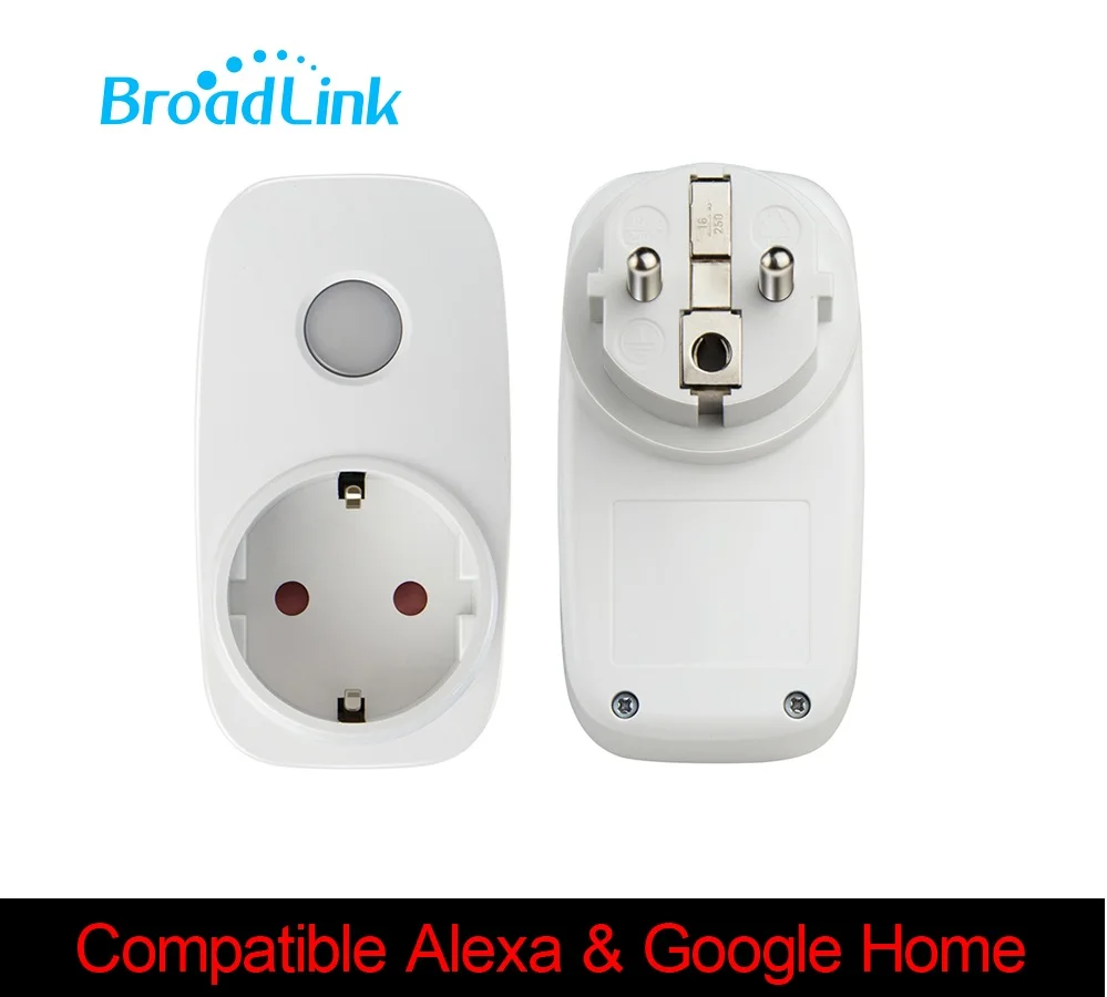 Умная розетка Broadlink SP3s с энергомонитором совместима Google Home Alexa Echo Wifi EU для