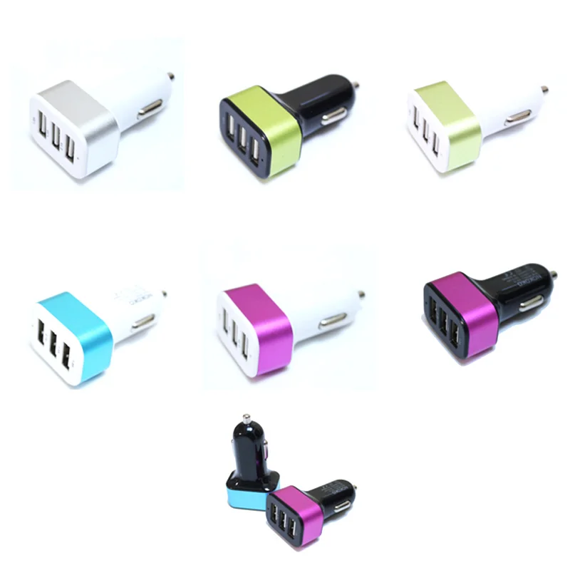 3 порта автомобильное зарядное устройство Универсальный Три USB зарядное устройство в автомобиле Быстрая Зарядка адаптер питания для iPhone samsung Xiaomi автомобильное зарядное устройство#0129