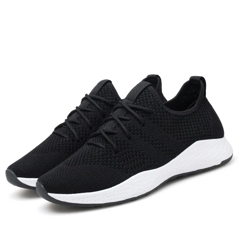 Black White C Мужские кроссовки с дышащей сеткой; zapatillas deportivas mujer; Легкие уличные спортивные кроссовки; chaussure sport homme - Цвет: Black White C