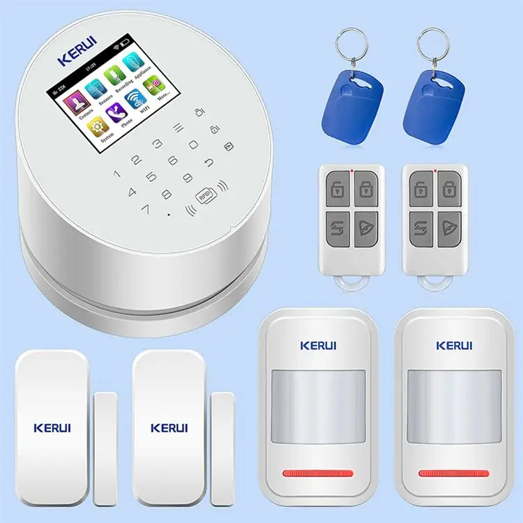 Door PIR Sensor Kit KERUI W2 беспроводная wifi GSM PSTN сигнализация Умный дом Охранная сигнализация RFID система снятия сигнализации DIY наборы сигнализации для защиты дома - Color: Door PIR Sensor Kit