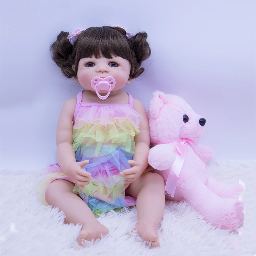 Реалистичная коллекция DOLLMAI, реборн для девочки, силиконовое тело, кукла 55 см, имитация ребенка, кукла, Плюшевый игровой домик, игрушка, подар...