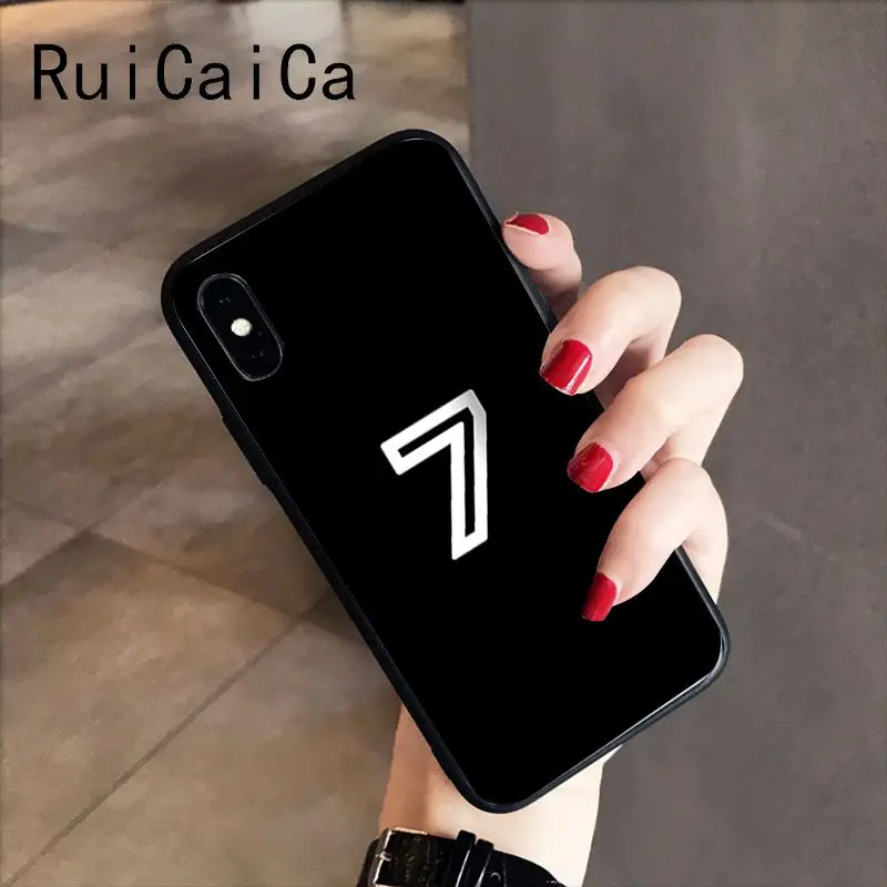 A6 RuiCaiCa черный мягкий черный чехол для телефона с буквами и цифрами для iPhone X XS MAX 6 6S 7 7plus 8 8Plus 5 5S XR - Цвет: A6