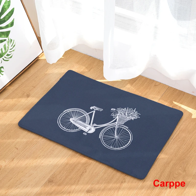 2018 New fashion home decor Anti-Slip Carpets Bicycle Print Mats Bathroom Floor Kitchen Rugs 40x60or50x80cm | Дом и сад