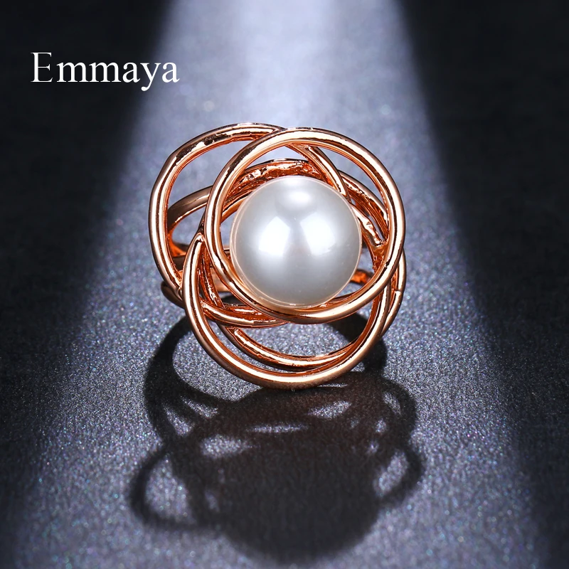 Emmaya яркий жемчуг круглая скручивающаяся форма кольца для девушек три цвета