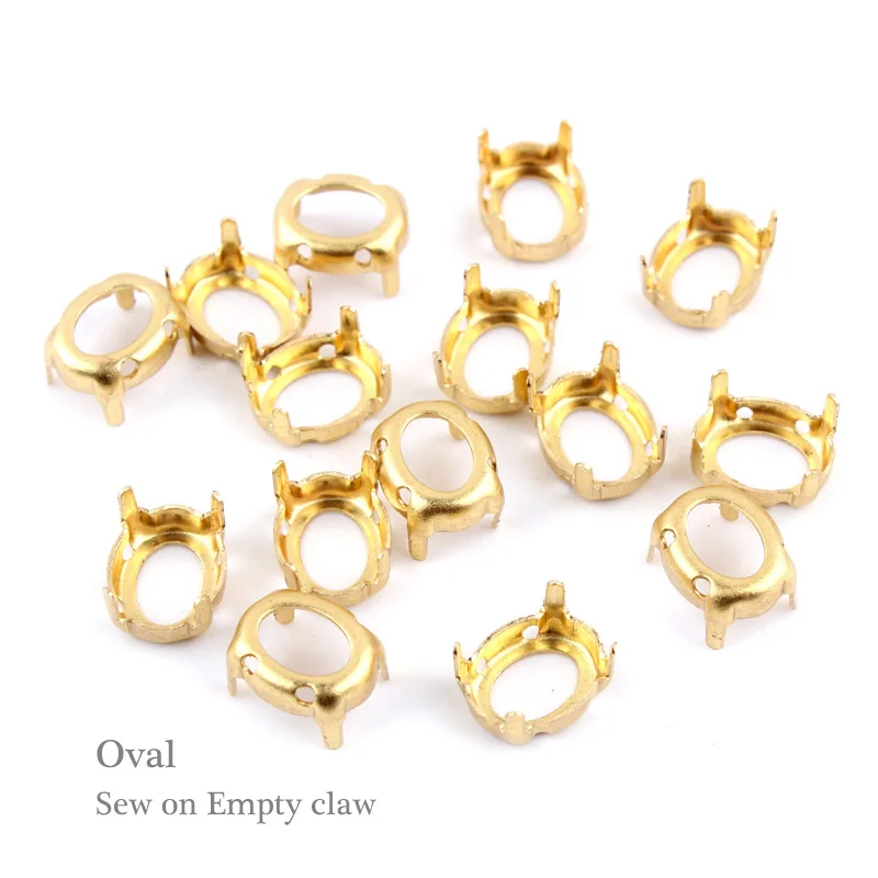 Hot Sale! Sew on Empty Claw Oval Gold/&quotk&quot Silver size 8*10 10*14 13*18 for Garment Accessories Free shipping | Дом и сад