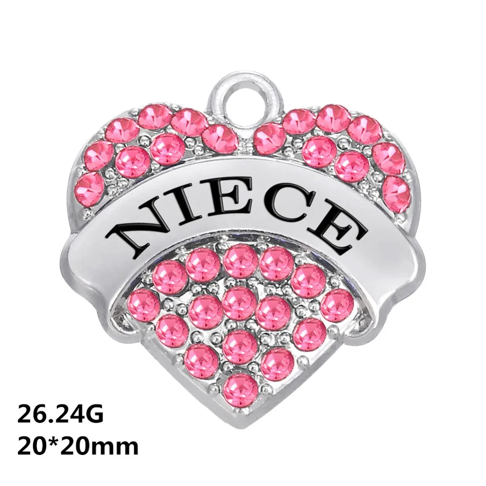 Моя форма 5 шт. цинковый сплав с родиевым покрытием лучшая семейная племянница