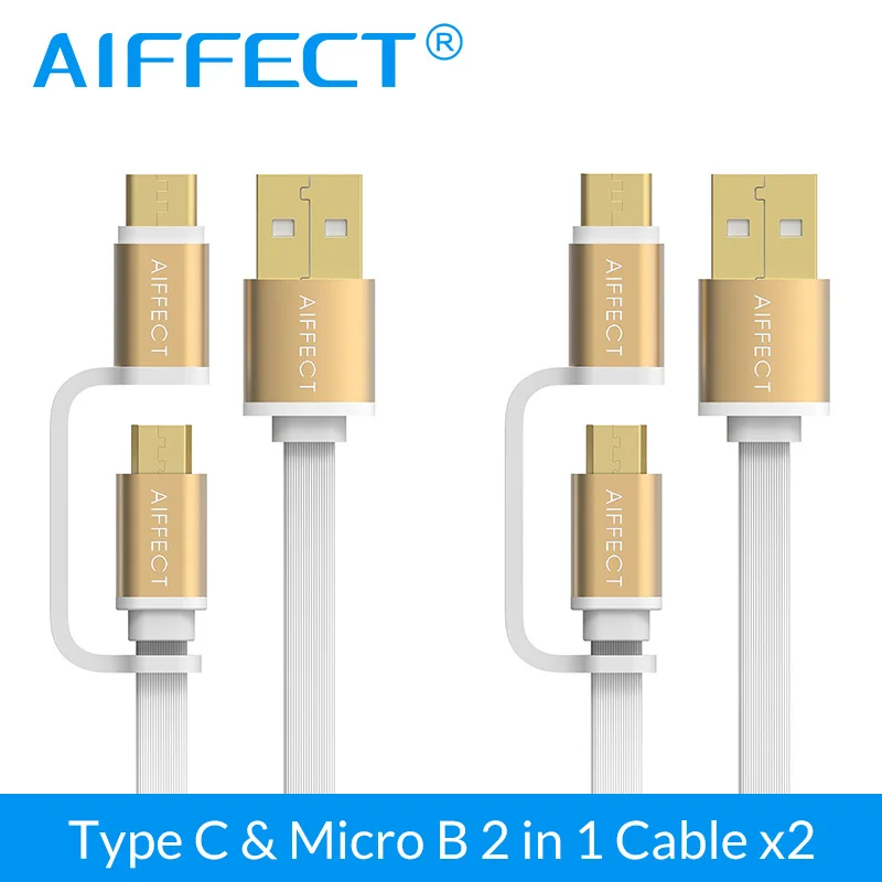 AIFFECT 2 в 1 Micro USB кабель типа C к QC 3 0 для Android зарядное устройство конвертер usb