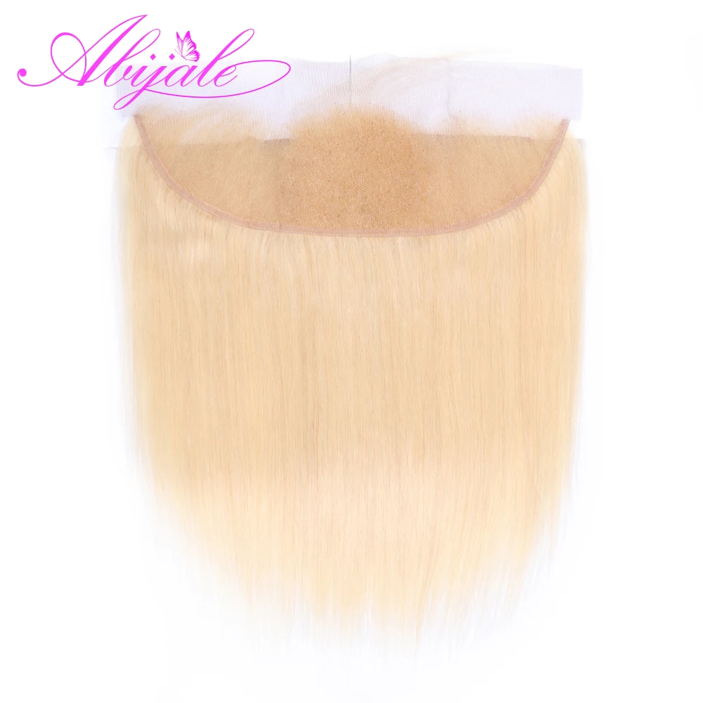 Abijale блонд Связки с фронтальным закрытием Remy 613 прямые человеческие волосы пучки