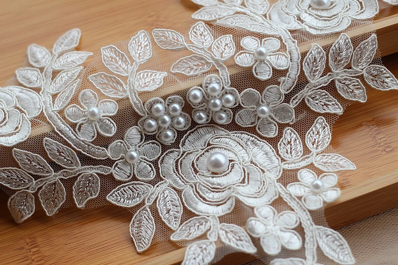 Новинка высококачественные кружевные аппликации ручной работы с аланконом