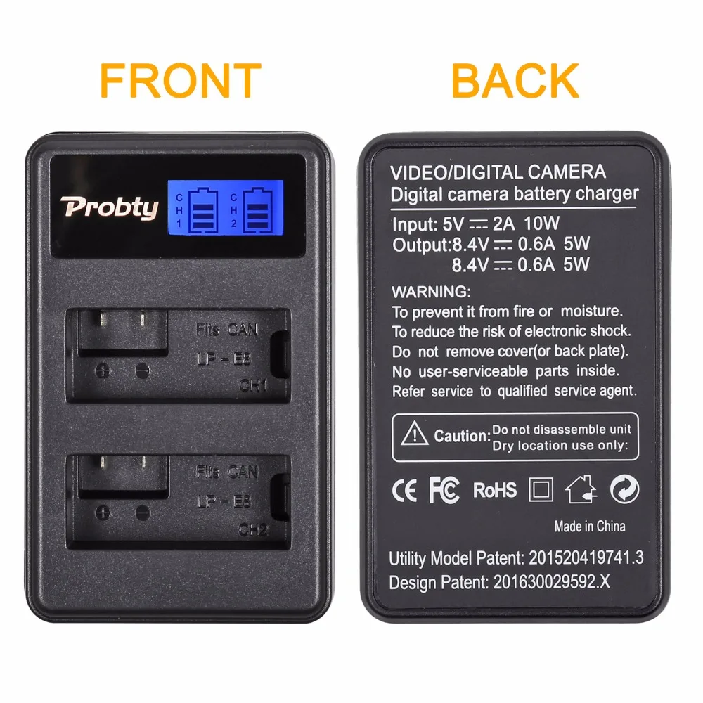Probty LP E8 LPE8 LCD USB двойное зарядное устройство для Canon EOS Rebel T2i T3i T4i T5i 550D 600D 650D 700D