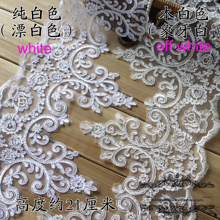 6yards Car-bone Eyelash Lace Accessories Wedding Veil Headdress Handmade DIY Clothing Lace Trim Applique Lace Patch Fabric