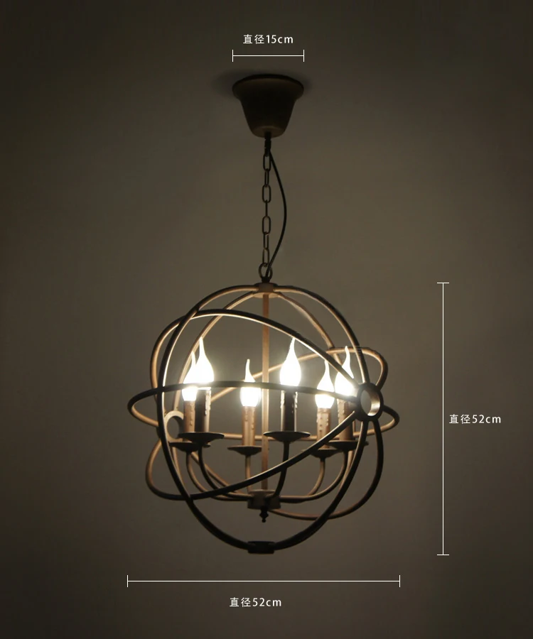Бесплатная доставка cy02 RH Лофт Винтаж Фуко железный шар люстра Рустик Iron свет|iron