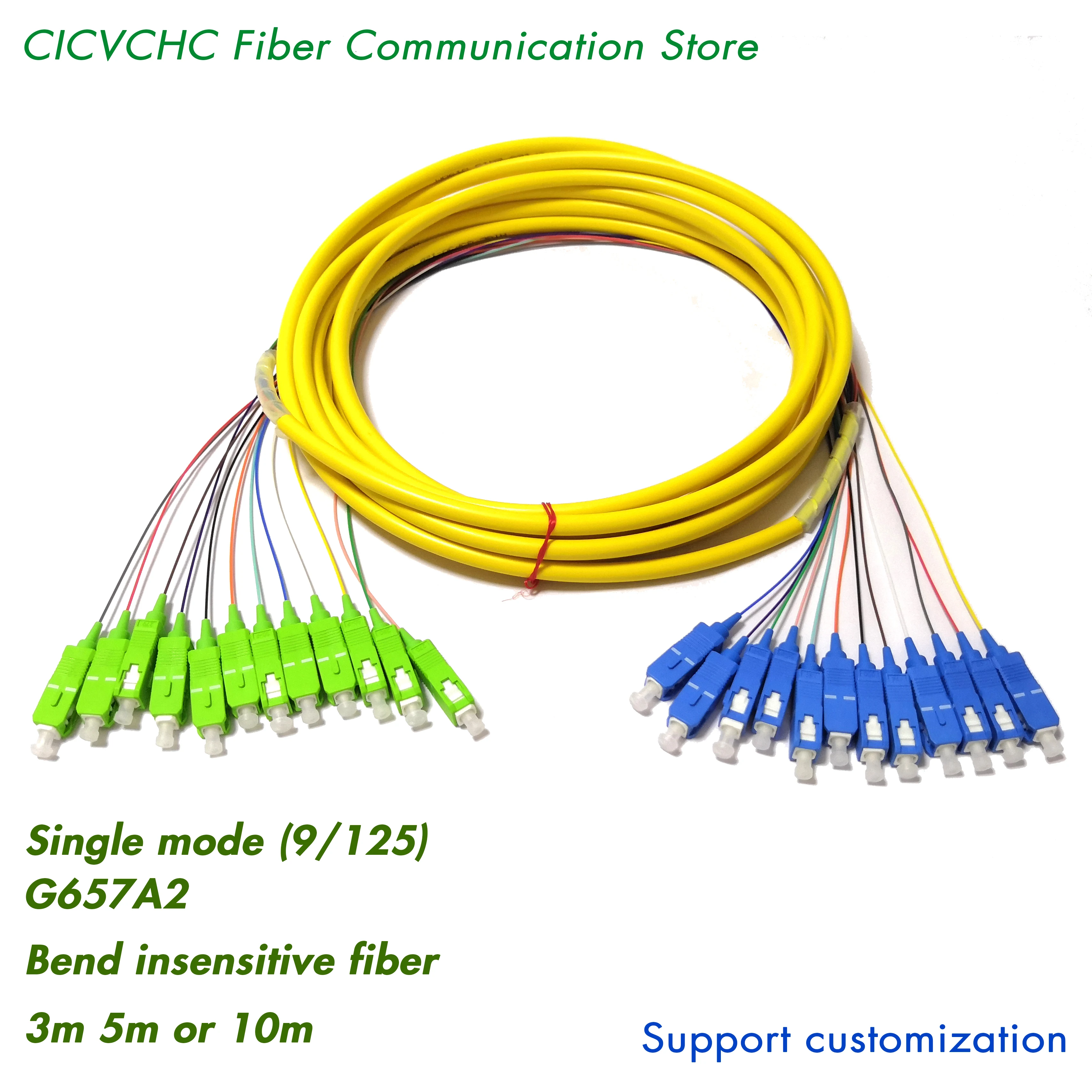 Кабель tree-12 волокон-SC/APC-SC/UPC-SM(9/125)-G657A2-Bend нечувствительный fiber-0.9mm fanout | Мобильные
