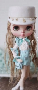 blue 4 шт./компл. женская изящная обувь на плоской подошве куклы комплект с платьем принцессы Кружевная рубашка+ юбка с плотно облегающими колготками+ кролик, лента для волос+ Носки для blyth озон, 1/6 куклы - Цвет: blue